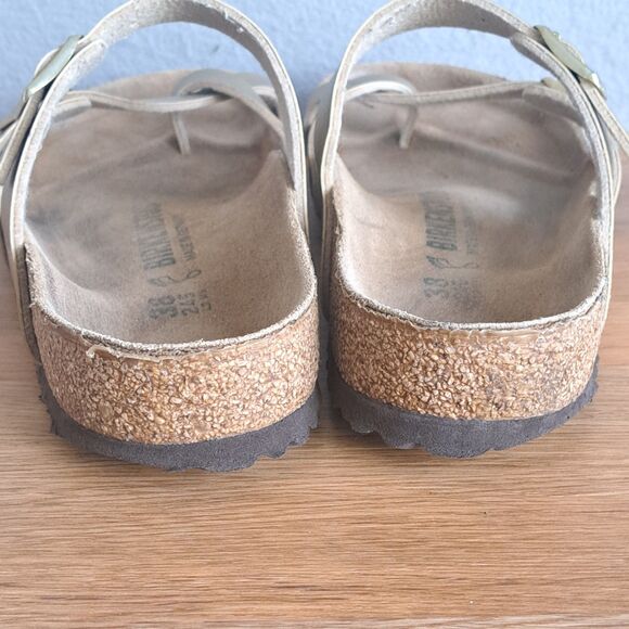 Birkenstock Mayari Metallic Gold Thong Sandals Womens 38 US 7 7.5 Vegan Leather - Picture 4 of 10